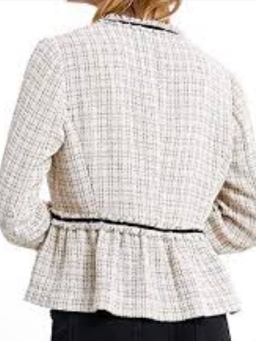 ZARA TEXTURED TWEED VELVET DETAIL BLAZER JACKET $79.90 - Picture 16 of 16